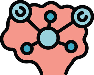 Poster - Network of connections inside a human brain showing artificial intelligence at work