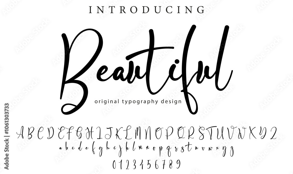 Beautiful Font Stylish brush painted an uppercase vector letters ...