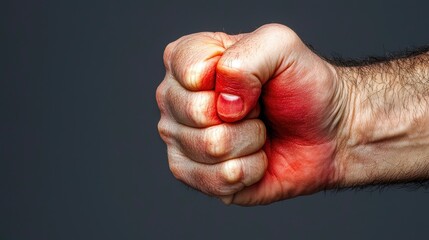 Powerful image of a clenched fist symbolizing strength and determination inflammation