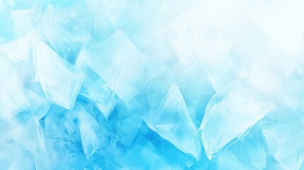 Poster - Soft Blue Frost Crystals on Glass Window Pane