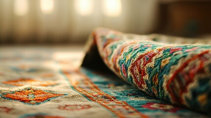 Poster - Vibrant Fabric with Intricate Embroidery Detail