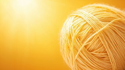 Poster - Soft Yellow Wool Fibers with Warm Tones