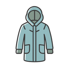 Wall Mural - parka  vector icon, dress icon, vector clothing icon - simple vector illustration of a parka , in a simple and clean style, for business and fashion graphics. clothing flat illustration.