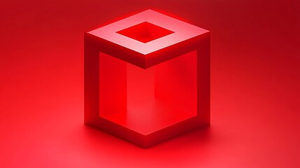 Poster - Red Geometric Shape Abstract Subtle Blur Background with Space for Custom Text