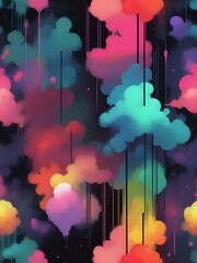 Wall Mural - colorful abstract clouds seamless pattern