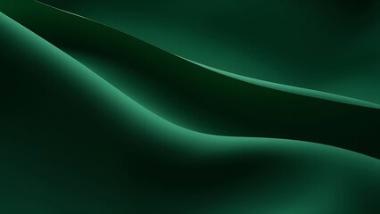 Poster - Abstract Green Fabric Waves Design Background. A dark green fabric background with soft, curved waves creating a sense of depth and texture. The subtle lighting highlights the fabrics flowing form.