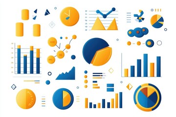 Poster - Colorful infographic elements depicting graphs, charts, and data visualization on a white background.