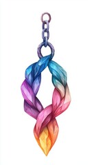 Colorful braided abstract design on white background