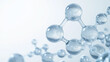 © Broccolini - dna molecule background, Hyaluronic acid ingredient, transparent liquid texture, fluid, bubbles in water