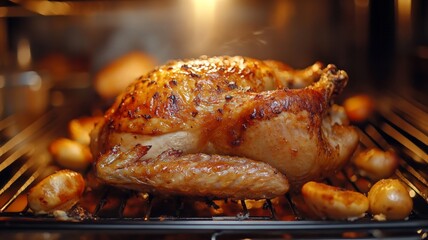 Turkey roasted and thanksgiving holiday with celebration traditional baked and grilled meat gourmet