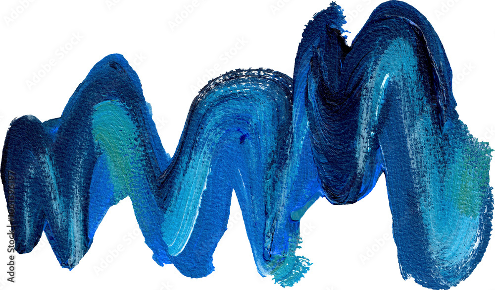 blue Brush Stroke, hand-drawn watercolor painting illustration Stock ...