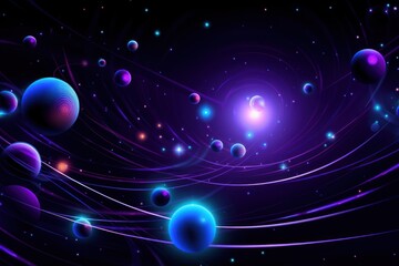 Poster - Neon solar system background backgrounds astronomy universe.