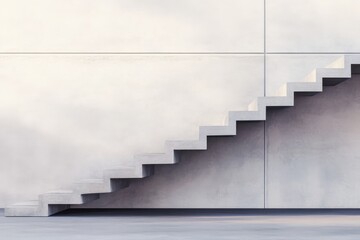 Poster - Modern Concrete Staircase Against Minimal Wall