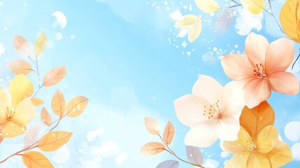 Wall Mural - Stunning flower blossoms against a breathtaking blue sky, colorful nature wallpaper background