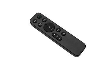 Black remote control for electric device isolated on a white background