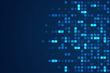 Poster - digital technology background. digital data dots blue pattern pixel background