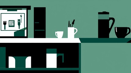 Aufkleber - Explore the innovative design of a futuristic digital workspace for enhanced productivity and collaboration