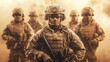© Gophotograph - Modern soldiers posed confidently in a dusty, smoggy setting.