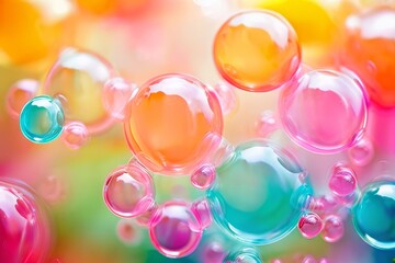 Wall Mural - colorful bubbles a playful and light hearted background with flo