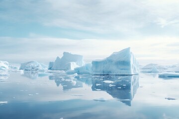 Sticker - Icebergs melting mountain outdoors glacier.