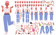 © tynyuk - Cute and cheerful African American girl character constructor. Young creative woman freelance artist. Set of arms legs body and head positions for creating animation © tynyuk - Cute and cheerful African American girl character constructor. Young creative woman freelance artist. Set of arms legs body and head positions for creating animation