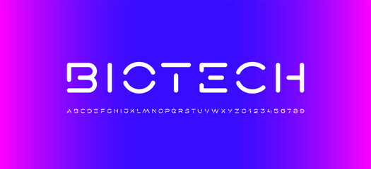 Wall Mural - technology font, digital cyber alphabet made futurism style, letters a, b, c, d, e, f, g, h, i, j, k