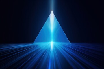 Wall Mural - Refraction pyramid effect, black background,