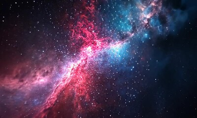 a vibrant cosmic scene showcasing colorful nebulae and stars in the universe.