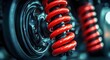 © Sagar - red spring and black pipe for shock absorber