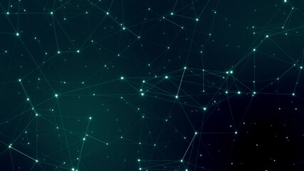 Poster - Futuristic dark connection web plexus animation, galaxy or technology abstract background for presentations, smooth gradient