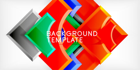 Poster - Geometric design abstract background - circles and triangles