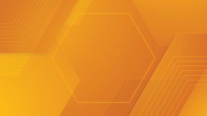 Poster - abstract orange background gradient hexagon wallpaper