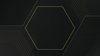 Poster - abstract black background gradient hexagon wallpaper