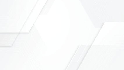 Poster - abstract white background gradient hexagon wallpaper