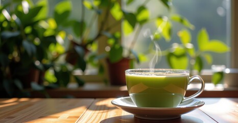 Wall Mural - cup of tea on table