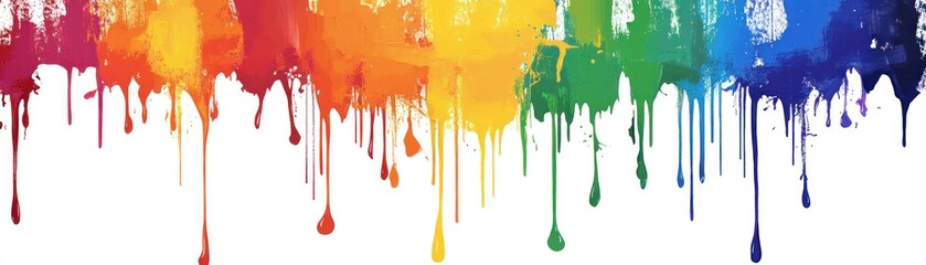 Colorful paint drips in a rainbow pattern, creating a vibrant and artistic background.