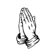 © дима селиванов - Hands folded in prayer to God.vector illustration