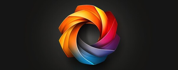 Wall Mural - Colorful, layered camera lens icon, symbolizing photography, creativity, and digital media.