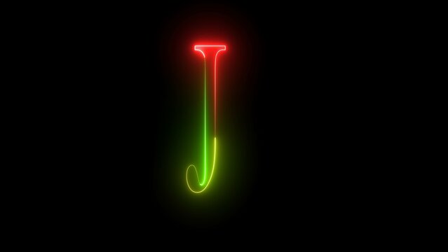 Glowing neon letter 