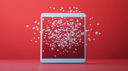 Poster - Tablet displaying customer segmentation data with demographic, psychographic, and geographic variables for personalized marketing efforts with empty space for text