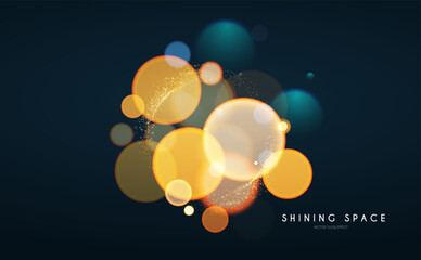 Wall Mural - bokeh light effect. blur light design. confetti and holiday firecracker rainbow color effect. christ