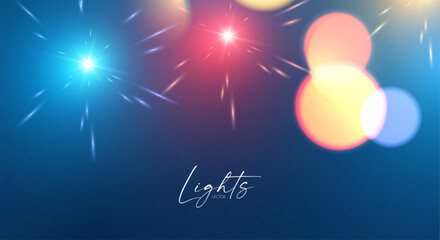 Wall Mural - bokeh and fireworks light effect. shining holiday and party design. blur light