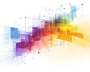 Poster - Abstract colorful design with dynamic lines and geometric shapes, perfect for technology, art, or modern backgrounds.