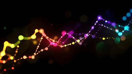 Poster - Vibrant abstract light waves in a colorful spectrum, exuding energy and creativity against a dark background.