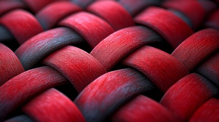 Poster - The image is a close up of a red and black fabric with a pattern of red and black. red black colors are bold and contrasting, creating a sense of energy and movement. pattern of fabric is intricate