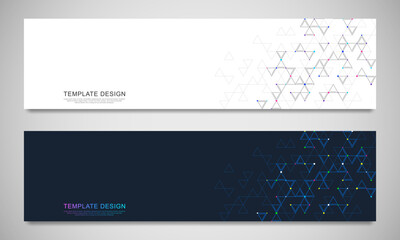 Wall Mural - Graphic design element for web page or banner with a geometric pattern of triangle shapes.