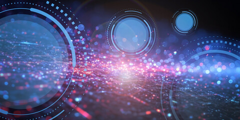 Aufkleber - Abstract background. Technology concept and internet connection for online data transmission. Circular Door, Creative, Growth, Risk, Opportunity, Business