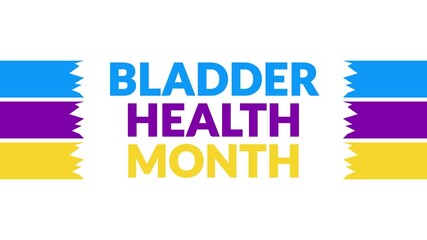 Wall Mural - Bladder Health Month In and Out text from split line animation on a White background. Which is observed every year in November to celebrate and wish Bladder Health Month.