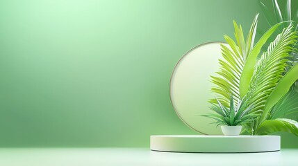 Poster - A lush green gradient background with layers of fern green and lime green, evoking feelings of growth and vitality for health and wellness designs.