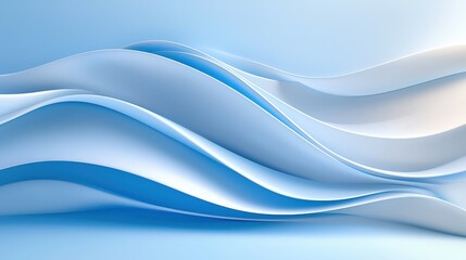 Poster - A calming blue background with soft wave patterns, perfect for wellness-related content, relaxation apps, or tranquil visual themes.